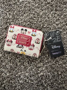 Disney x Loungefly holiday Small Zip Wallet - Cream with Red Trim